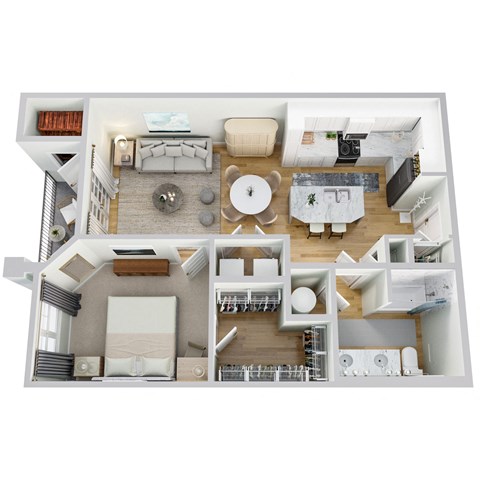 One Bedroom Floor Plan at The Oasis at Surfside in Cape Coral, FL